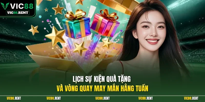 Lịch sự kiện quà tặng và vòng quay may mắn hằng tuần