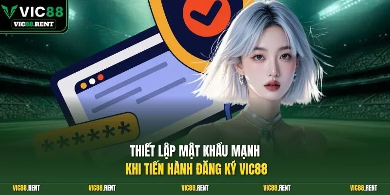 Thiết lập mật khẩu mạnh khi  tiến hành đăng ký Vic88